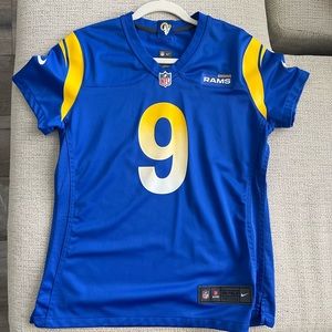 Blue and Yellow football Jersey Stafford Los Angeles Rams 2023